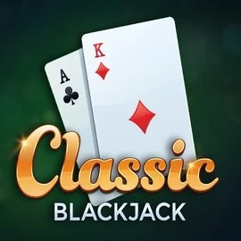 Classic Blackjack logo by Red Tiger Gaming at Crystal Roll Casino